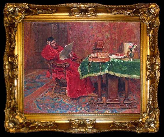 framed  Jean-Louis-Ernest Meissonier The Philosopher, ta009-2